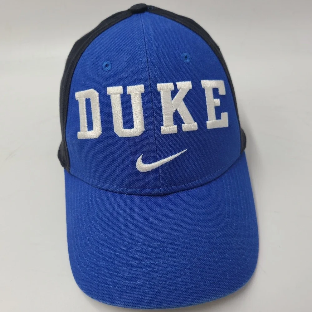 Duke‎ Blue Devils Hat (Seems S-M) Nike Center Swoosh Flex Fitted Blue Black NCAA